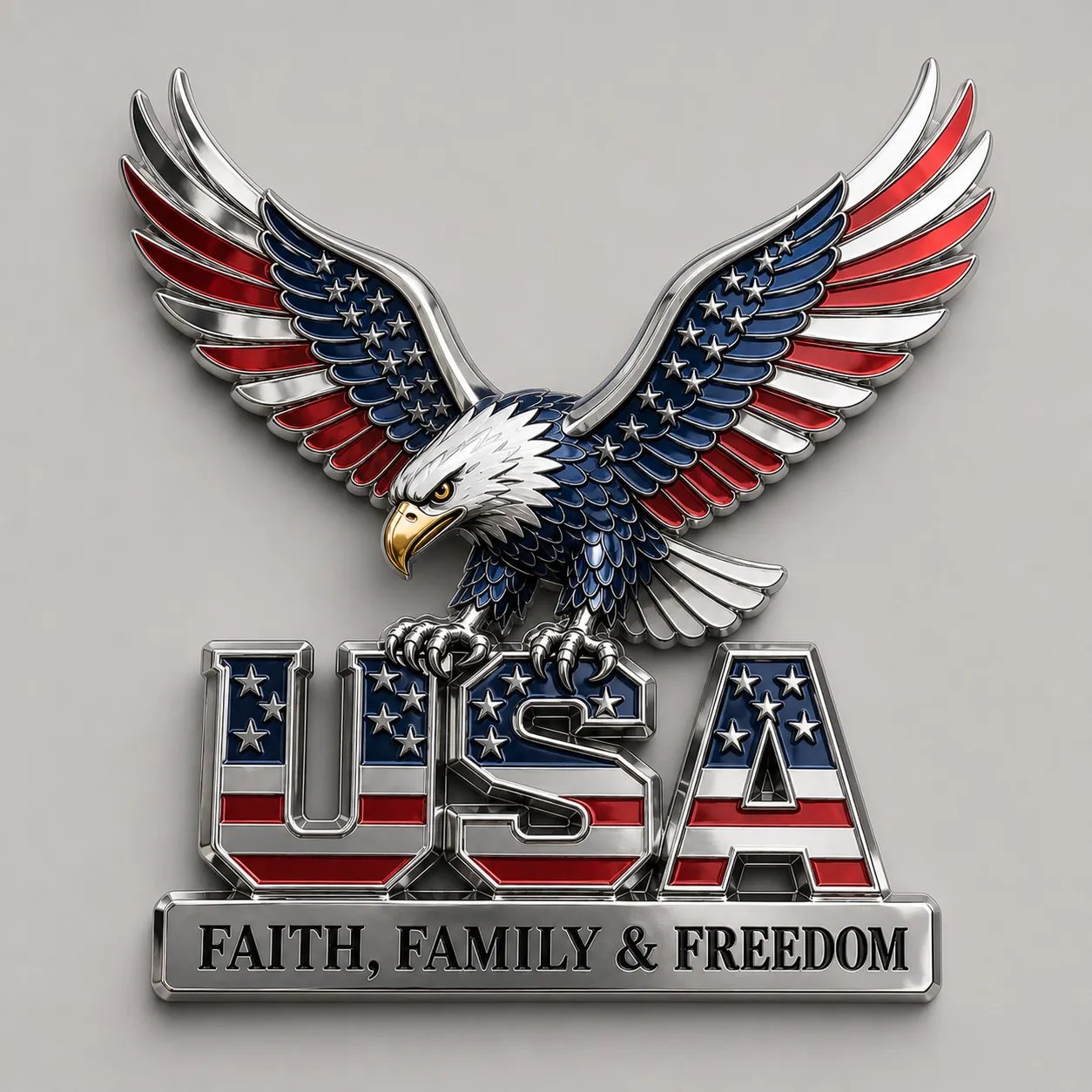 US250th Anniversary 50% OFF - ★USA Faith, Family & Freedom★ Metal Emblem