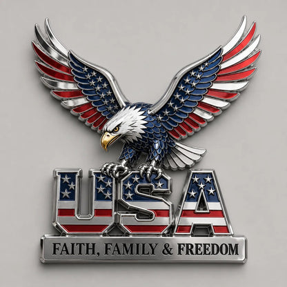 US250th Anniversary 50% OFF - ★USA Faith, Family & Freedom★ Metal Emblem
