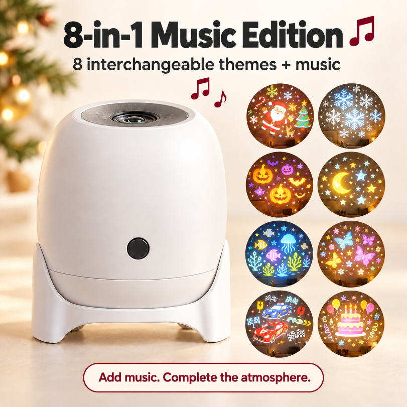 Limited-Time Offer: 50% OFF✨ Moving Holiday Pattern Projector – 8-Theme & Music Options