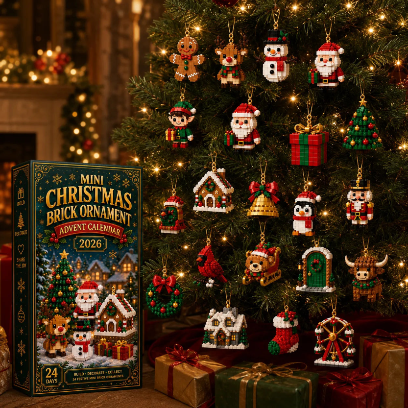 ⏳ Last Day 50% OFF – 🎄24-Day Mini Christmas Brick Ornament Advent Calendar | 24 Unique Buildable Holiday Ornaments to Create, Hang & Keep 🧱