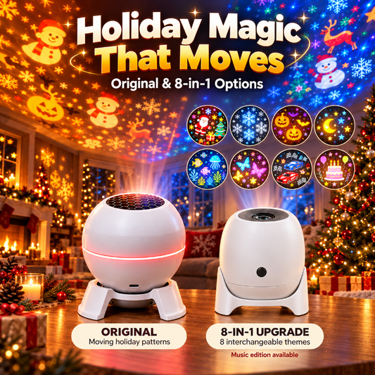 Limited-Time Offer: 50% OFF✨ Moving Holiday Pattern Projector – 8-Theme & Music Options