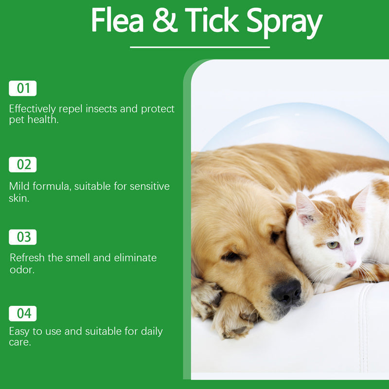 🍃Natural Flea & Tick Spray for Dogs & Cats–Helps Kill & Repel Fleas & Ticks