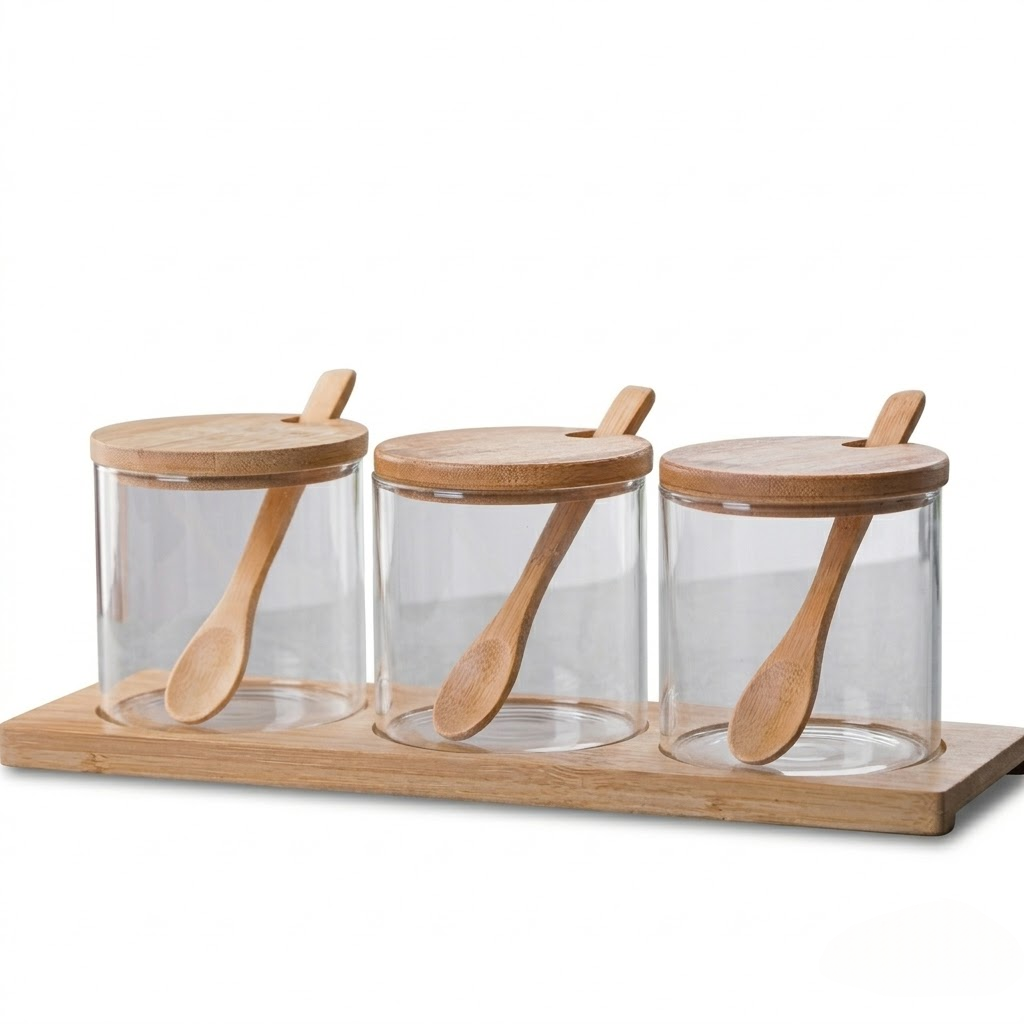 3-Jar Set with Integrated Tray