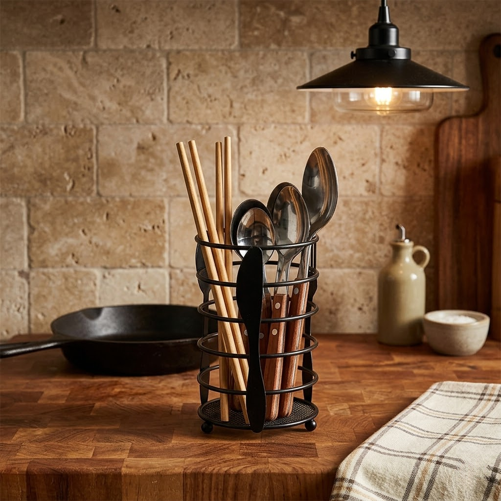 Multifunctional Iron Cutlery Storage Holder
