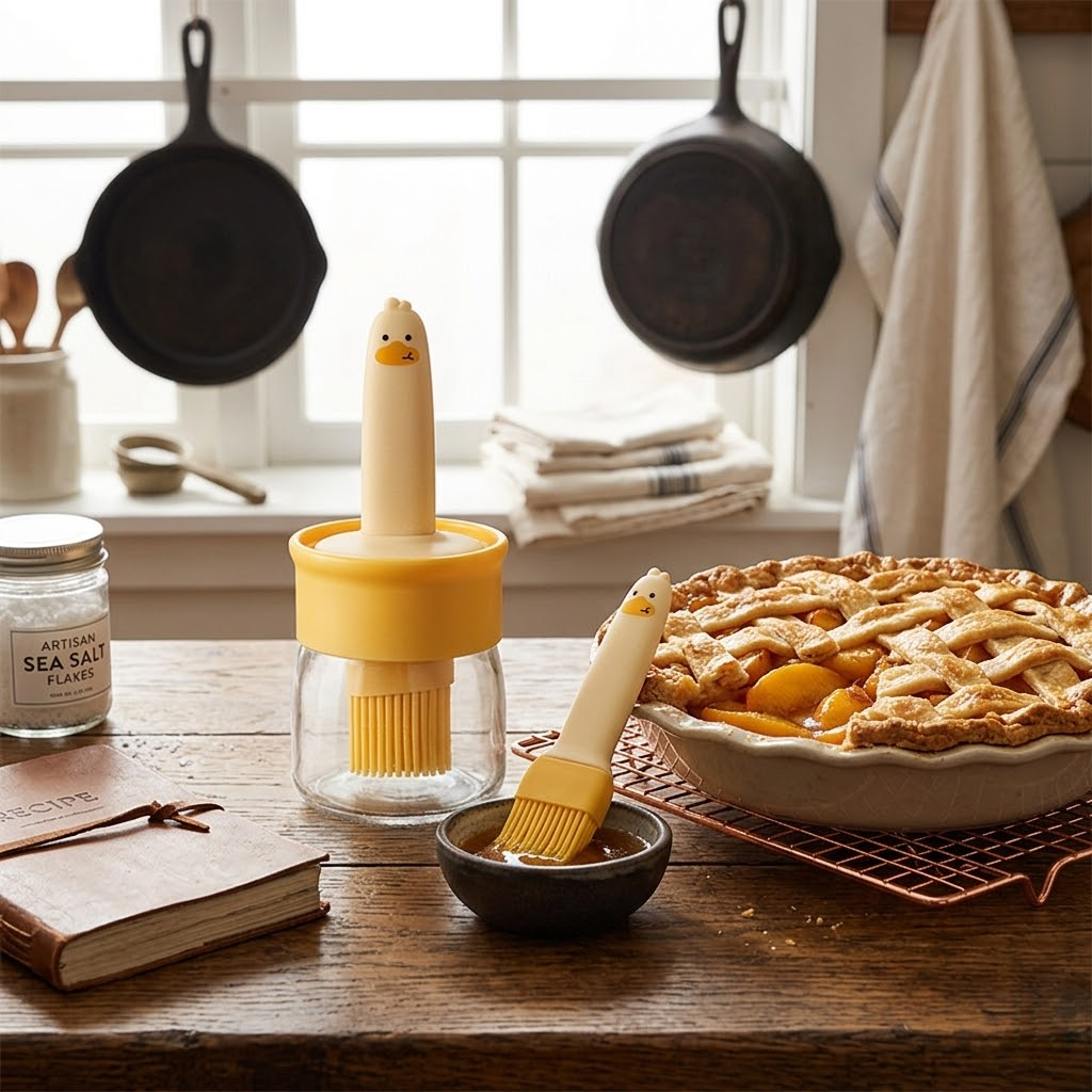 Integrated Silicone Oil Brush with Bottle