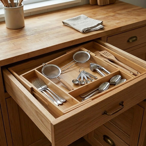 Bamboo Expandable Drawer Organizer