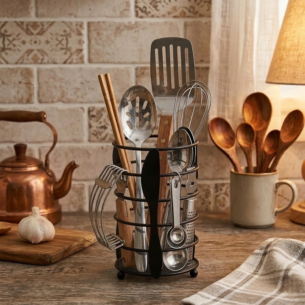 Multifunctional Iron Cutlery Storage Holder